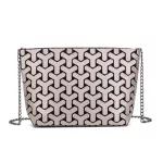 Matte Women Chain Chain Oulder Bag Geometry Handbag Clutch for Girls Folding Mesger Bag Bolsa Fina