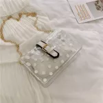 SML BAG HANDBAG Fe New Dot Chain Crossbody Bag SML Wild PVC Transparent Jelly PGE Women Ca Handbag