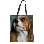 Cranim En Women Handbag Cute Anim Dog Cavier Charles Spaniel Print Ladies Durable Folding Oer Bag