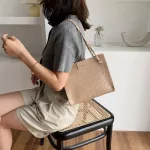 Exquisite Ng Bag Women Large Capacity Handbags Pu Leather Stone Pattern Oulder Mesger Bags