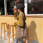 Attra-Yo Bags For Women New Orean Nitted Oulder Bag Handbag Wool Women Bag Student Girls