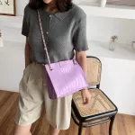 Exquisite Ng Bag Women Large Capacity Handbags Pu Leather Stone Pattern Oulder Mesger Bags