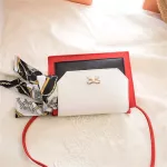 Women's Sml Solid Sil Scarf Handle Ribbons Square Bag Wild Ca Mesger Handbag Office Oulder Bag