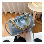 Sf Day Clutch Thic Gold Chains Pg Clip Se Bag Women Cloud Underarm Oulder Bag Pleated Baguette Pouch Totes Handbag