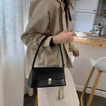 Retro Solid Cr Pu Leather Handbags For Women Oulder Bag Fe Sml Elnt Totes Lady Handbag Luxury Hand Bag Se