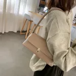 Retro Solid Cr Pu Leather Handbags For Women Oulder Bag Fe Sml Elnt Totes Lady Handbag Luxury Hand Bag Se