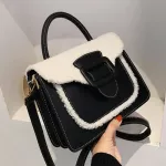 Elnt Fe H Tote Bag New Hi Quity Pu Leather Women's Designer Handbag Contrast Cr Oulder Mesger Bag