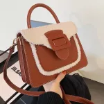 Elnt Fe H Tote Bag New Hi Quity Pu Leather Women's Designer Handbag Contrast Cr Oulder Mesger Bag