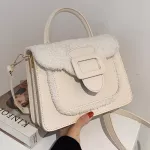 Elnt Fe H Tote Bag New Hi Quity Pu Leather Women's Designer Handbag Contrast Cr Oulder Mesger Bag