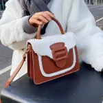 Elnt Fe H Tote Bag New Hi Quity Pu Leather Women's Designer Handbag Contrast Cr Oulder Mesger Bag