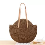 Round Straw Bags Women NG BAG MMER CA Handmade Wen Circle Rattan Beach Handbags Fe Straw Oulder Bags