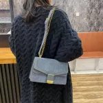 Unu Bag Brand Design Textured EDE Underarm Bag New Chain Bag J Oulder Slung Square Bag