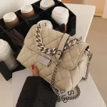 Vintage Fe Tote Chain Enge Quity Pu Leather Women Designer Handbag Hi Capacity Oulder Mesger Bag