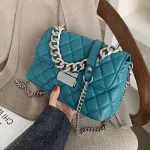 Vintage Fe Tote Chain Enge Quity Pu Leather Women Designer Handbag Hi Capacity Oulder Mesger Bag