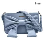 Women New Generous Bow Handbag Pu Leather Solid Zier Oulder Bags L-Match Braid Oulder Strap Ladies Underarm Bag