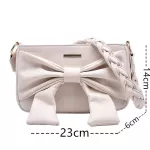 Women New Generous Bow Handbag Pu Leather Solid Zier Oulder Bags L-Match Braid Oulder Strap Ladies Underarm Bag