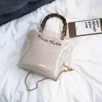 MMER SML Handbag Transparent Women Hand Bags Chain Straw Bag Lady Travel Beach Oulder Cross Bag Holiday Sequins
