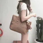 Banuo Canvas Women's Bag Large Capacity OER BAG WEN TASSEL OULDER BATE BAGS for Women Solid Handbags C370