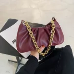 Daily Clutch Hobo Bag For Women Design Pu Leather Oulder Cloud Bag Fe Thic Chain Luxury Armpit Handbag And Se