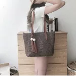 Banuo Women's Bag Large Capacity Canvas Oer Bag Wen Tassel Oulder Bag Tote Bags For Women Solid Handbags Z370