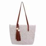 Banuo Canvas Women's Bag Large Capacity OER BAG WEN TASSEL OULDER BATE BAGS for Women Solid Handbags C370