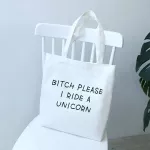 New Bitch Please I Ride A Letter Print Oulder Canvas Bags Solid Cr Haruu Handbag Street Student Women Bag
