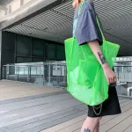 Women's Oulder Bags Me Totes Net Beach Bag Foldable Handbag Fruit Grocery Ng Bags Large Capacity Bolsos Mujer