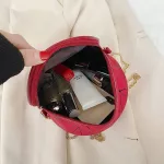 Pu Sml Chain Round Bag Oulder For Women Mini Phone Caus Crossbody Bag Fe New Trend Handbag Mesger Bags