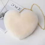Women's Heart Sd Handbags Cute Awaii F Fur Crossbody Bags Wlet Se H Chain Oulder Bag Lady Handbag