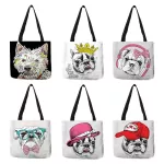 Creative Bulldog Terrier Print Tote Bag Women Handbags Eco En Ng Bags With Customized Print Traveg Sol Bags