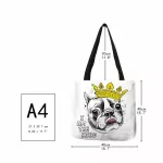 Creative Bulldog Terrier Print Tote Bag Women Handbags Eco En Ng Bags With Customized Print Traveg Sol Bags