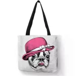 Creative Bulldog Terrier Print Tote Bag Women Handbags Eco En Ng Bags With Customized Print Traveg Sol Bags