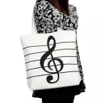 1pcwomen Girl Ca Canvas Music Notes Handbag Sol Satchel Tote Ng Bag Ca Tote Oulder Bags