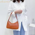 Women Se Pu Leather Handbag Solid Tor Pattern Ca Underarm Bag