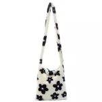 Women Crossbody Bag H Soft Fluffy Flower Printed Fe Ca Oulder Autumn Handbag Large Capacity Totes