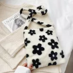 Women Crossbody Bag H Soft Fluffy Flower Printed Fe Ca Oulder Autumn Handbag Large Capacity Totes