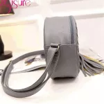 Gure Women Oulder Bag Tassel Round Weave Crossbody Bags Ladies Pu Leather Handbag Girl Mini Circular Bags Bolsos