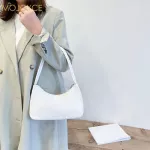 Women Se Pu Leather Handbag Solid Tor Pattern Ca Underarm Bag