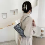 Vintage Snae Pattern Print Oulder Underarm Bags Women Pu Leather Hobos Bag Ca L-Matchladies Sml Handbags Se