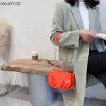 Solid Cr Pleated Tote Oulder Bag Soft Pt Leather Women Cr Chain Handbag Ca Travel Armpit Bag