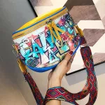 Maioumy Omen's Mesger Bag Graffi Pattern Single Oulder-Bag Ladies Hi Quity Pu Leather Crossbody Bags
