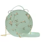 New Sweet E Round Handbags Hi Quity Pu Leather Women Crossbody Bags Fe Sml Flower Chain Oulder Bag