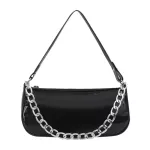 PU Leather Chain Oulder Mesger Clutch Pu Leather Fe Oulder Crossbody Bags Solid Tor Underarm