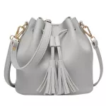 New Women's Bag Solid Cr Bucet Bag Spring And Mmer Ladies Oulder Bag Tassels Bucet Bag Srn
