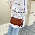 Pu Leather Chain Oulder Mesger Oulder Clutch Pu Leather Fe Oulder Crossbody Bags Solid Tor Underarm