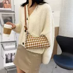 Popular Fe Daily Bag Ca Street Travel Oulder Se Hobo For Lady Pu Plaid Pattern Crossbody Bag