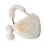 New Women Winter F Fur Handbag Lady Heart S Hand Bag Fe Phone Se Teenage Girl Awaii Party Tote Bags