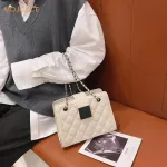 Women Pu Street Tote Solid Lattice Pattern Clutch Oulder Crossbody Bags Exquisite Ng Bag