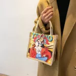 Printing Canvas Women Hand Tote Oer Bag Baset Haruu Oulder Bag -Handle Bags Fe Ladies Handbags Sml Handbag