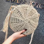 Vintage Handmade Crossbody Bag Mmer Round Beach Bag Girls Circle Rattan Bag Sml Bohian Oulder Bags For Women